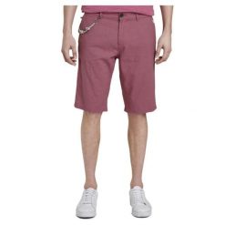 Spodenki męskie Tom Tailor Bermudy szorty lniane różowe. Czerwone szorty Tom Tailor, m, bez wzorów, z bawełny, sportowe. Za 146.05 zł.