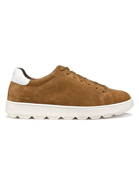 Geox Skórzane sneakersy "Spherica Ecub" w kolorze jasnobrązowym rozmiar: 44. Brązowe buty sportowe casual Geox, bez wzorów, bez zapięcia. Za 224.52 zł.