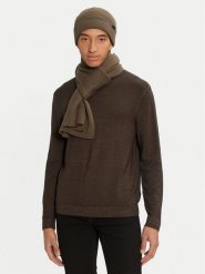 Jack&Jones Zestaw Szalik i Czapka 12163827 Zielony. Zielone czapki zimowe Jack&Jones, bez wzorów, z materiału. Za 99.99 zł.