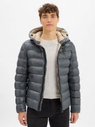 Blauer Pikowana kurtka męska Mężczyźni Sztuczne włókno szary|zielony jednolity, XXL. Szare kurtki Blauer, m, bez wzorów, z włókna, bez kaptura. Za 1,599.95 zł.