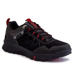 Męskie Niskie Buty Trekkingowe Memory Foam Big Star KK174126 Czarne. Czarne trekkingi bez wzorów, ze skóry, przed kostkę, bez zapięcia. Za 319.20 zł.