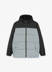 Kurtka regular fit z odblaskowymi elementami. Czarne kurtki bonprix, m, bez wzorów, bez kaptura. Za 299.99 zł.
