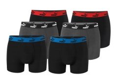 Bokserki majtki męskie Puma Boxershorts 6-pak bawełniane. Czarne bokserki Puma, m, bez wzorów, z bawełny. Za 179.00 zł.