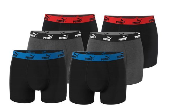Bokserki majtki męskie Puma Boxershorts 6-pak bawełniane. Czarne bokserki Puma, m, bez wzorów, z bawełny. Za 179.00 zł.