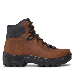 Trekkingi Alpina. Brązowe botki sznurowane Alpina, bez wzorów, bez obcasa, bez zapięcia. Za 499.99 zł.