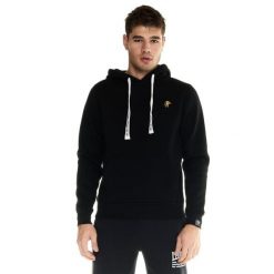 Męska bluza z kapturem Leone, miękka basic. Czarne bluzy LEONE 1947 APPAREL, l, bez wzorów, z tkaniny, z kapturem. W wyprzedaży za 182.75 zł.