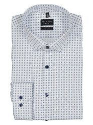 OLYMP Koszula "No 6" - Super Slim - w kolorze niebiesko-białym rozmiar: 41. Białe koszule Olymp, bez wzorów, z bawełny, bez kołnierzyka, bez ramiączek. Za 123.95 zł.