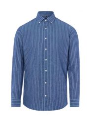Nils Sundström koszula casual z zawartością lnu Mężczyźni Modern Fit Bawełna niebieski, L. Niebieskie koszule Nils Sundström, l, bez wzorów, z bawełny, bez kołnierzyka, bez ramiączek. Za 199.95 zł.