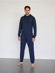 Dwuczęściowa piżama z bawełną - granatowy. Niebieskie piżamy Reserved, l, bez wzorów, z bawełny, bez ramiączek. W wyprzedaży za 119.99 zł.