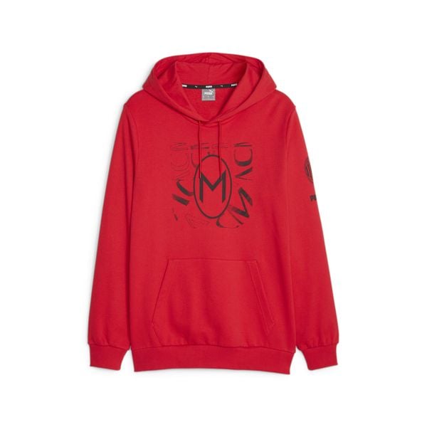 Bluza sportowa męska Puma Ac Milan Ftbcore. Czerwone bluzy z kapturem Puma, m, bez wzorów, z bawełny, z kapturem. Za 325.50 zł.