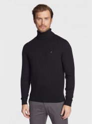 Tommy Hilfiger Golf Pima MW0MW28048 Czarny Regular Fit. Czarne golfy Tommy Hilfiger, m, bez wzorów, z bawełny, bez kołnierzyka, bez ramiączek. Za 649.99 zł.