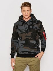 Alpha Industries Bluza Print Camo 178318C Szary Regular Fit. Szare bluzy Alpha Industries, m, bez wzorów, z bawełny, bez kaptura. Za 269.00 zł.