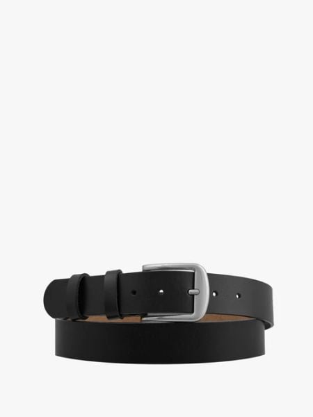 Czarny pasek męski ze skóry licowej. Czarne paski Ryłko, bez wzorów, ze skóry, eleganckie. Za 129.99 zł.