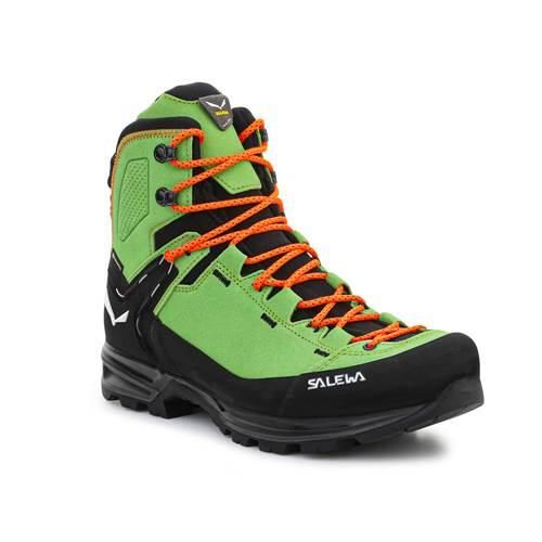 Buty trekkingowe męskie Salewa Mtn Trainer 2 Mid Gtx M. Zielone buty trekkingowe Salewa, bez wzorów, z gumy, bez zapięcia, trekkingowe. Za 1,128.00 zł.