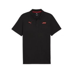 Męska koszulka polo F1® Essentials PUMA. Czarne koszulki polo Puma, l, bez wzorów, prążkowane, bez kołnierzyka, bez ramiączek. Za 199.00 zł.