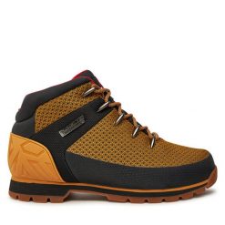 Trzewiki Timberland. Brązowe botki sznurowane Timberland, bez wzorów, bez obcasa, bez zapięcia. Za 649.99 zł.