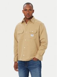 HUGO Koszula Ekynone 50570729 Beżowy Oversize. Brązowe koszule Hugo, m, bez wzorów, z bawełny, bez kołnierzyka, bez ramiączek. Za 399.99 zł.