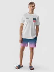 4F T-shirt z nadrukiem męski - biały XXL. Białe t-shirty 4F, m, z aplikacjami, z bawełny, bez kołnierzyka, bez ramiączek. W wyprzedaży za 39.99 zł.