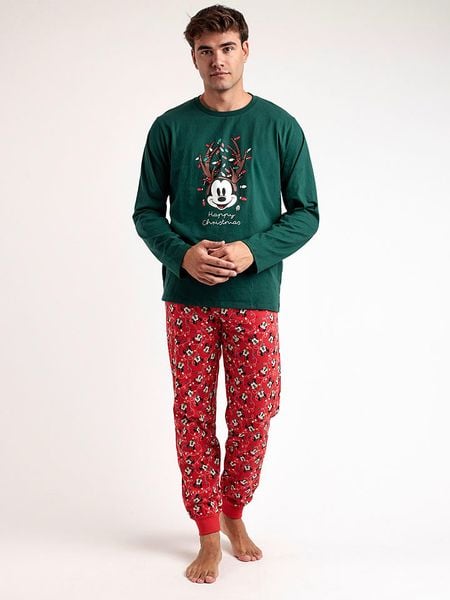 Disney Piżama w kolorze zielono-czerwonym rozmiar: M. Czerwone piżamy Disney, m, bez wzorów, z bawełny, bez ramiączek. Za 131.74 zł.