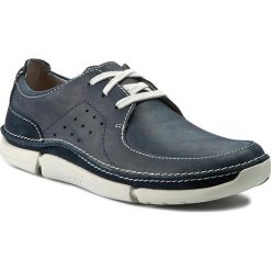 Półbuty CLARKS - Trikeyon Fly 261178367 Navy Leather. Buty sportowe casual marki Clarks, z nubiku. W wyprzedaży za 269.00 zł.