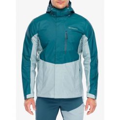 Kurtka przeciwdeszczowa męska Columbia Pouring Adventure III Jacket. Niebieskie kurtki Columbia, m, bez wzorów, bez kaptura. Za 406.99 zł.