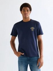MESKA KOSZULKA WRANGLER SMALL AMERICANA TEE NAVY 112377984. Niebieskie t-shirty Wrangler, xl, bez wzorów, bez kołnierzyka, bez ramiączek. Za 69.99 zł.