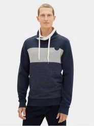 Tom Tailor Bluza 1037761 Granatowy Regular Fit. Niebieskie bluzy Tom Tailor, m, bez wzorów, z bawełny, bez kaptura. Za 169.99 zł.