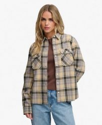 Superdry Koszula Lumberjack w Kratę z Flaneli – 100% Bawełna Organiczna – Eden. Brązowe koszule Superdry, bez wzorów, z bawełny, bez kołnierzyka, bez ramiączek. Za 245.50 zł.