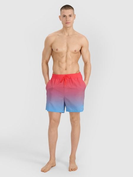 4F Spodenki plażowe męskie - koralowe XXL. Czerwone szorty 4F, m, bez wzorów, z syntetyku, wakacyjne. W wyprzedaży za 79.99 zł.