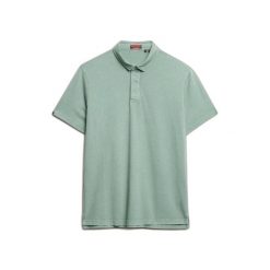 Koszulka polo z dżerseju Superdry Essential. Szare koszulki polo Superdry, na lato, m, bez wzorów, z dżerseju, bez kołnierzyka, bez ramiączek. Za 227.00 zł.
