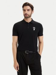 KARL LAGERFELD Polo 745024 563221 Czarny Regular Fit. Czarne koszulki polo sportowe KARL LAGERFELD, m, bez wzorów, z bawełny, bez kołnierzyka, bez ramiączek. Za 479.99 zł.