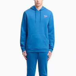 Bluza męska Reebok Identity Small Logo Fleece. Niebieskie bluzy Reebok, m, bez wzorów, bez kaptura. Za 219.99 zł.
