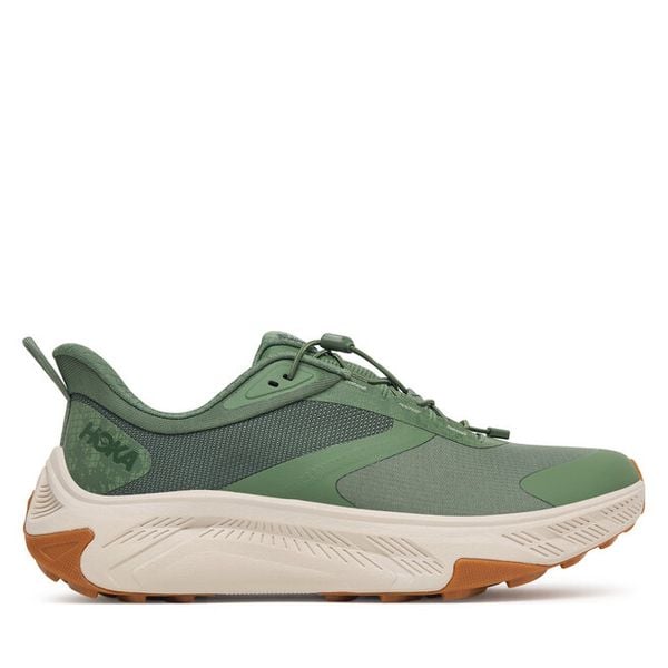 Trekkingi Hoka. Zielone buty trekkingowe HOKA, bez wzorów, bez zapięcia. Za 699.99 zł.
