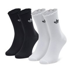 Zestaw 2 par wysokich skarpet unisex adidas. Czarne skarpety Adidas, bez wzorów. Za 39.99 zł.