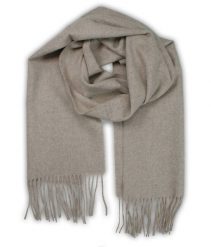 Szalik Szaro-Beżowy Jednokolorowy, Miękki, Delikatny, z Frędzlami, Cashmink -V.Fraas. Szare szaliki V. Fraas, bez wzorów, z materiału. Za 65.00 zł.
