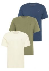 3 Pak T-Shirt Mustang Style Alex Beżowy Khaki Niebieski. Brązowe t-shirty Mustang, xl, bez wzorów, bez kołnierzyka, bez ramiączek. W wyprzedaży za 119.99 zł.