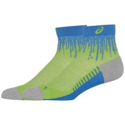 Skarpetki sportowe dla dorosłych ASICS Performance Run Sock Quarter. Zielone skarpetki sportowe ASICS, bez wzorów, z materiału. Za 79.99 zł.