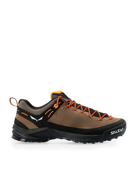 Buty turystyczne męskie Salewa Wildfire Leather. Brązowe buty turystyczne Salewa, bez wzorów, z gumy, bez zapięcia, trekkingowe. Za 699.99 zł.