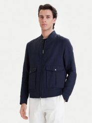 Bugatti Kurtka bomber 171300-11045 Granatowy Regular Fit. Niebieskie kurtki Bugatti, m, bez wzorów, ze lnu, bez kaptura. Za 1,149.00 zł.
