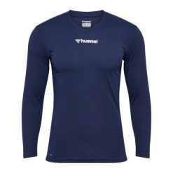 Koszulka z długim rękawem Hummel BL Essential. Niebieskie bluzki z długim rękawem Hummel, bez wzorów, bez kołnierzyka, bez ramiączek. Za 189.00 zł.