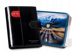 Portfel skórzany Peterson [D] PTN 22309L-VT-E czarny. Czarne portfele Peterson, bez wzorów, ze skóry. Za 115.99 zł.