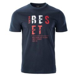 Koszulka męska Hi-Tec Rimo - granatowa, Rozmiar M. T-shirty Hi-tec, m, bez wzorów, z bawełny, bez kołnierzyka, bez ramiączek. Za 44.99 zł.