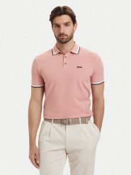 BOSS Polo Paddy 50469055 Różowy jasny Regular Fit. Czerwone koszulki polo Boss, m, bez wzorów, z bawełny, bez kołnierzyka, bez ramiączek. Za 449.99 zł.