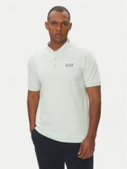 EA7 Emporio Armani Polo 7M000183 AF13511 U9060 Błękitny Regular Fit. Niebieskie koszulki polo EA7 Emporio Armani, m, bez wzorów, z bawełny, bez kołnierzyka, bez ramiączek. Za 319.99 zł.