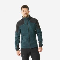 Polar turystyczny męski Quechua MH500 mountain. Czarne bluzy z polaru QUECHUA, m, bez wzorów, z materiału, bez kaptura. Za 219.99 zł.