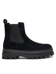 Calvin Klein Jeans Sztyblety Lugged Chelsea Boot Hr Su YM0YM01067 Czarny. Czarne botki sznurowane Calvin Klein Jeans, bez wzorów, z jeansu, bez obcasa, bez zapięcia. Za 849.99 zł.