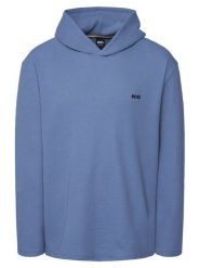 BOSS Bluza Waffle 50535885 Błękitny Regular Fit. Niebieskie bluzy Boss, m, bez wzorów, z bawełny, bez kaptura. Za 299.99 zł.