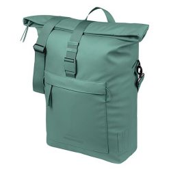 Torba rowerowa Brooklyn MIK Hooks, srebrno-zielona. Niebieskie torby na ramię BASIL, bez wzorów, na ramię, bez dodatków. Za 421.95 zł.