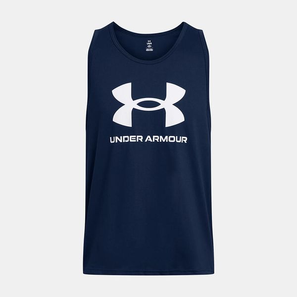 Koszulka męska tank top UNDER ARMOUR 1382883 bez rękawów. Niebieskie bezrękawniki Under Armour, m, bez wzorów, bez kołnierzyka, bez ramiączek. Za 75.00 zł.