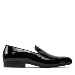 Półbuty Calvin Klein. Czarne eleganckie półbuty CALVIN KLEIN, bez wzorów, bez obcasa, bez zapięcia. Za 419.99 zł.